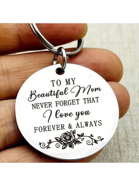 HUASANG Silver Mini Keychain For Women - Cute Mum Keyring, Simple & Fun Gift Idea