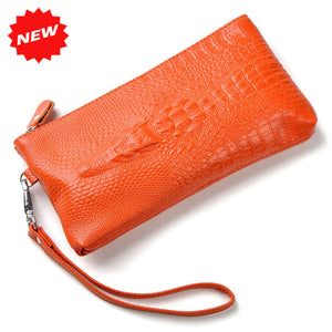 Crocodile Genuine Leather Wristlet /Clutch Cellphone Evening Bags - Brilliant Hippie