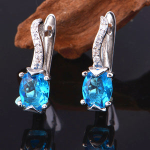 925 Sterling Silver Zircon Bijoux Jewelry Set - Brilliant Hippie