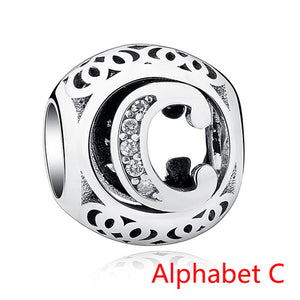 Pandora Style 925 Sterling Silver Jewelry Crystal Alphabet A-Z Letter Charms - Brilliant Hippie