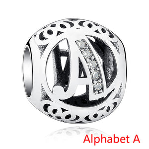 Pandora Style 925 Sterling Silver Jewelry Crystal Alphabet A-Z Letter Charms - Brilliant Hippie