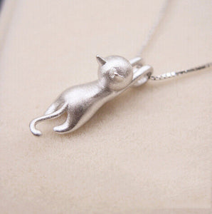 Sterling Silver Kitty Cat Necklace - Brilliant Hippie