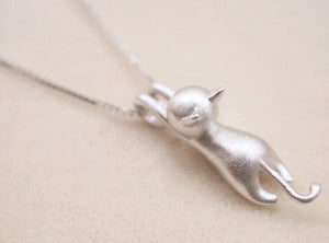 Sterling Silver Kitty Cat Necklace - Brilliant Hippie