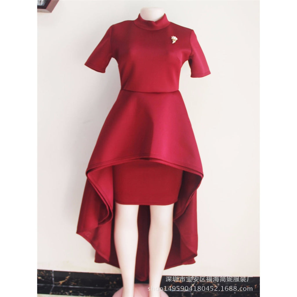 Yassy Paisley Gold Detail Wrap Asymmetric Swing Dress