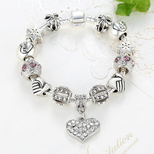 Luxury Silver Crystal Charm Bracelet - Brilliant Hippie