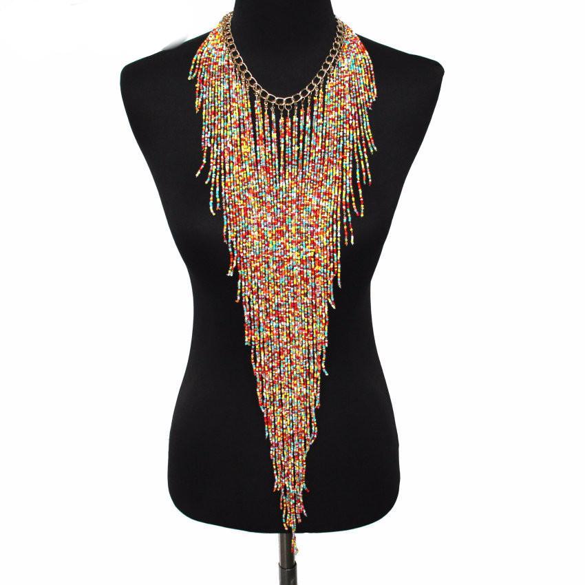 Beaded Tassel Necklace - Brilliant Hippie