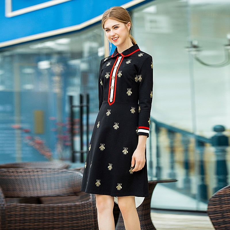 Harper Collins Classic Elegance Bee Embroidery Black Dress Brilliant Hippie Harper Collins Classic Elegance Bee Embroidery Black Dress Brilliant Hippie