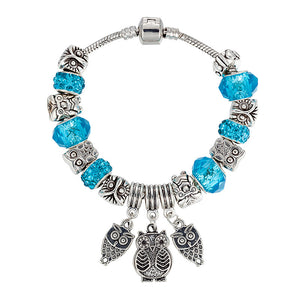 Pandora Type Owl Bracelet & Bangles Antique Silver - Brilliant Hippie