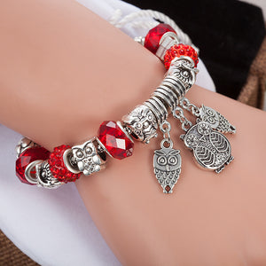Pandora Type Owl Bracelet & Bangles Antique Silver - Brilliant Hippie
