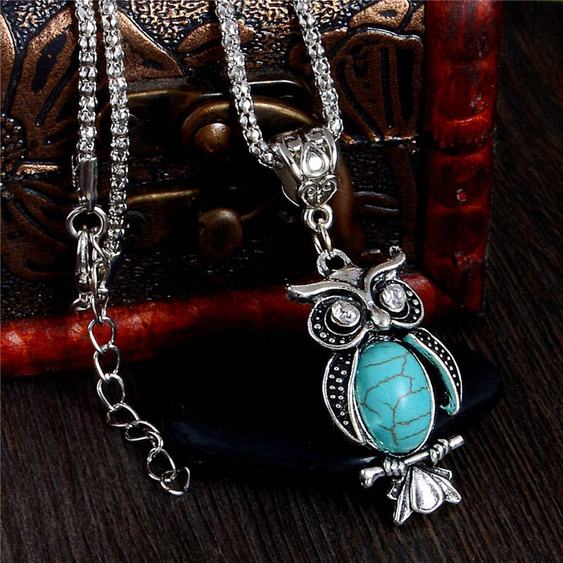 Owl Turquoise Necklace - Brilliant Hippie